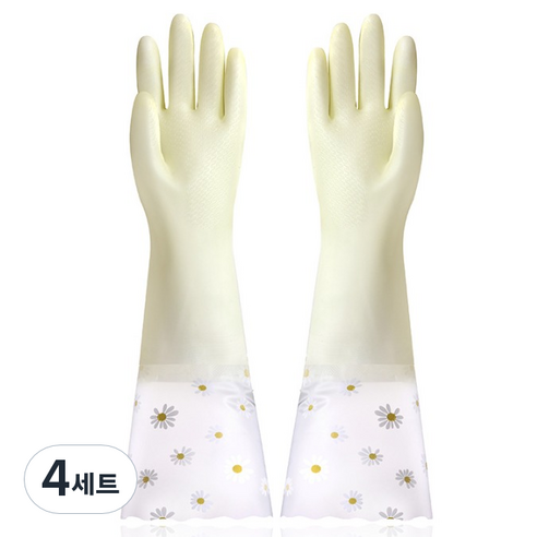 비투윈 클라레인 편리한 다용도 청소장갑 양손세트, 옐로우, FREE(one size), 4세트