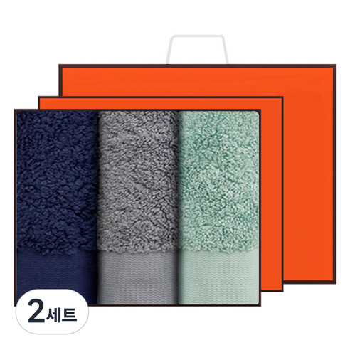 송월타월 렝스턴 호텔타월 240g 40수 코마사 3p 기프트 세트 + 쇼핑백, 2세트