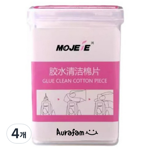 아우라팸 네일솜 속눈썹 글루 제거 먼지없는 솜, 4개, 200개입