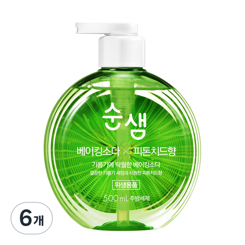 순샘 베이킹소다 피톤치드 주방세제, 500ml, 6개