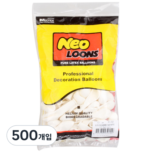 네오룬즈 13cm 라운드풍선, 스탠다드 화이트, 500개