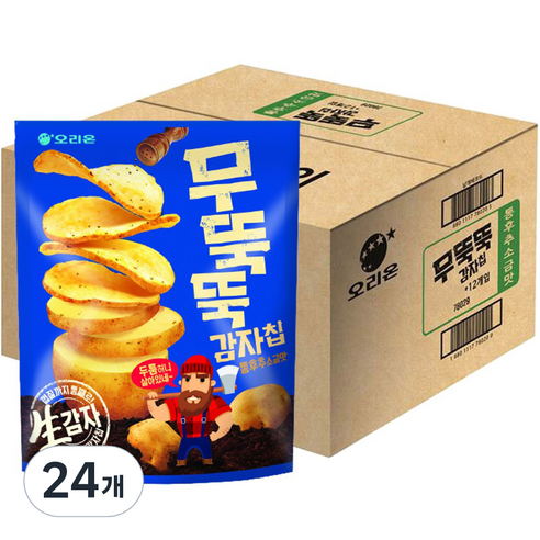 무뚝뚝감자칩 통후추 소금맛 과자, 60g, 24개