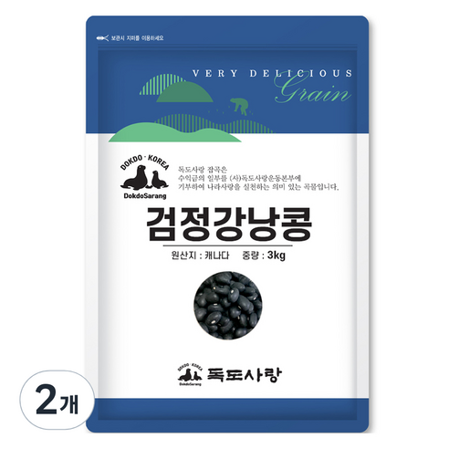 독도사랑 검정강낭콩, 3kg, 2개