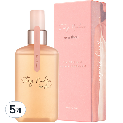 바디홀릭 스테이누디 헤어&바디미스트 오버 플로럴, 100ml, 5개