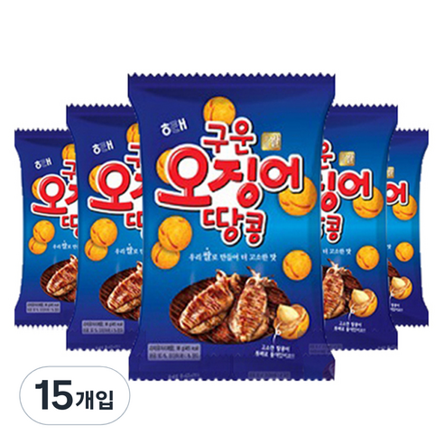 해태제과 구운 오징어 땅콩, 98g, 15개