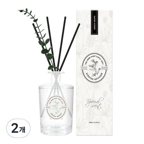 더허브샵 센티드 디퓨저, 2개, 500ml, 청포도
