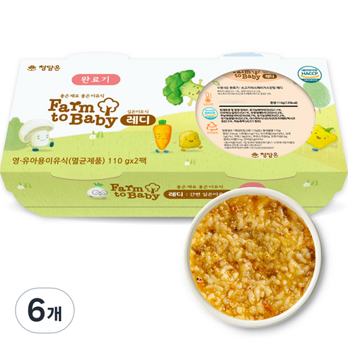 팜투베이비 레디 실온이유식 완료기 소고기아스파라거스진밥, 110g, 6개