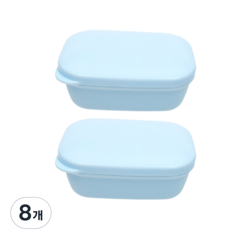 쓰리썬 휴대용 비누 사각 케이스, 블루, 8개