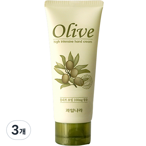 과일나라 올리브 인텐시브 핸드크림, 100ml, 3개