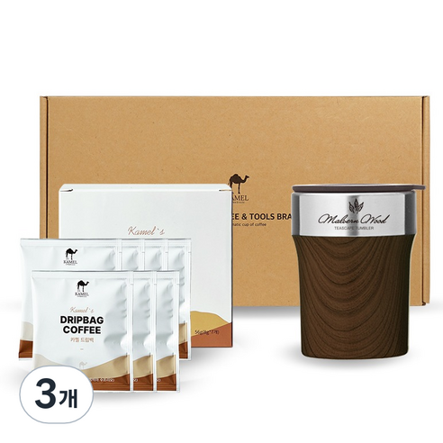 카멜 드립백 선물세트, 3개, 카멜 드립백 7p + 멜번우드 미니 텀블러 월넛