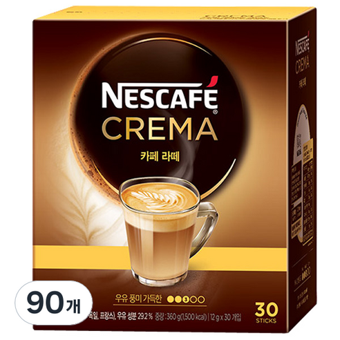 네스카페 크레마 카페라떼 믹스, 12g, 30개입, 3개