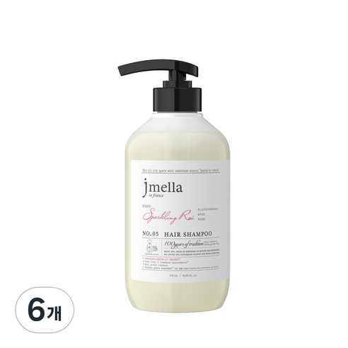제이멜라 인 프랑스 페이보릿 스파클링 로제 헤어 퍼퓸 샴푸, 6개, 500ml