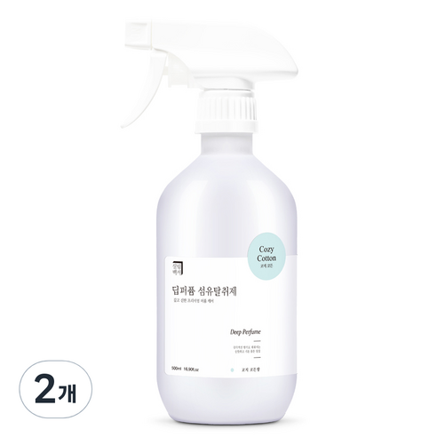 살림백서 딥퍼퓸 섬유탈취제 본품, 500ml, 2개, 코지코튼