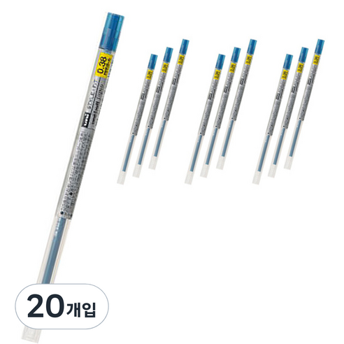 스타일핏 유니볼 시그노 젤잉크 리필심 UMR-109 0.38mm, 블루블랙, 20개