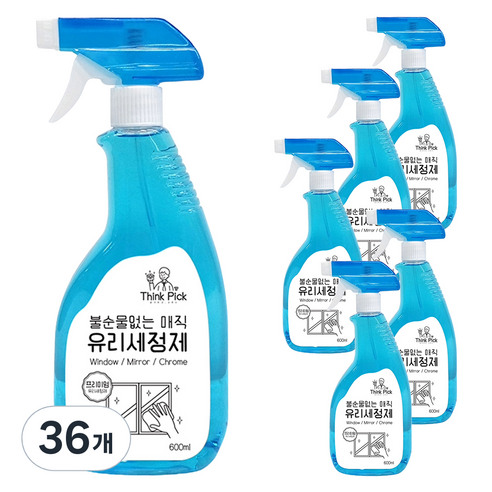 띵크픽 불순물 없는 매직 유리세정제, 600ml, 36개