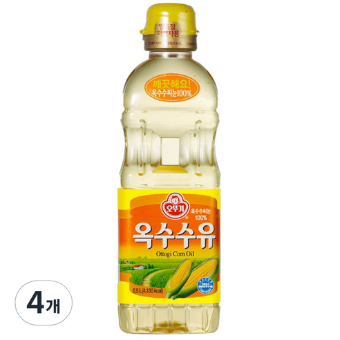 오뚜기 옥수수유, 4개, 500ml