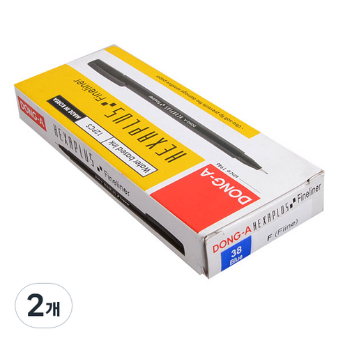동아 헥사 파인라이너 수성펜 0.5mm x 12p, 청색, 2개