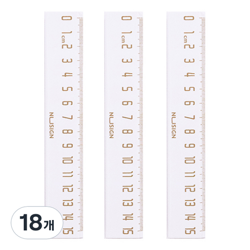 델리 누사인 ABS 자 15cm ENS096, 화이트, 18개
