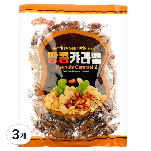 일광제과 땅콩캬라멜2, 1kg, 3개
