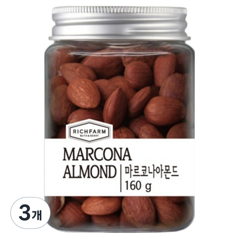 리치팜너트 수푸림 마르코나 아몬드, 160g, 3개