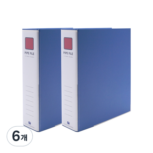 희망사무포인트 2공 파이프 바인더 A4 6X8 민 Br4687, 청색, 6개