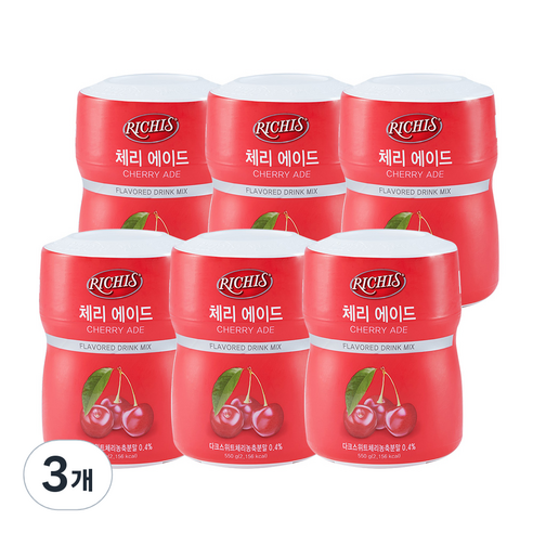 (주)동서 리치스 체리 에이드, 550g, 6개입, 3개