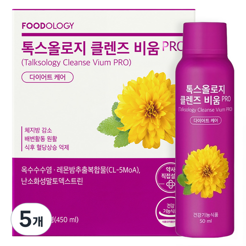 푸드올로지 톡스올로지 클렌즈 비움 PRO, 9회분, 450ml, 5개