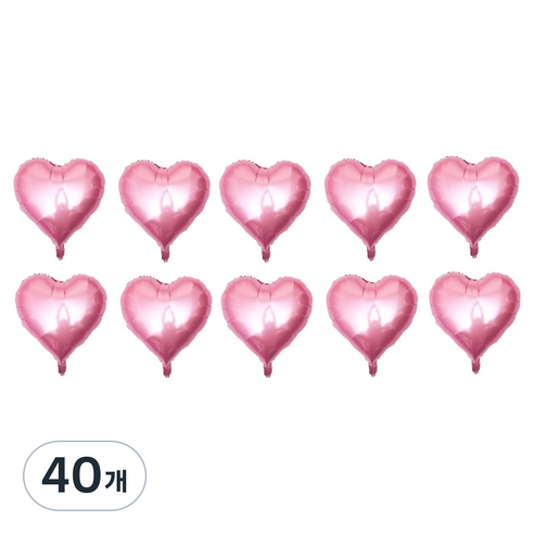 이롭상회 예쁜 풍선 하트 33~35cm, 핑크, 40개