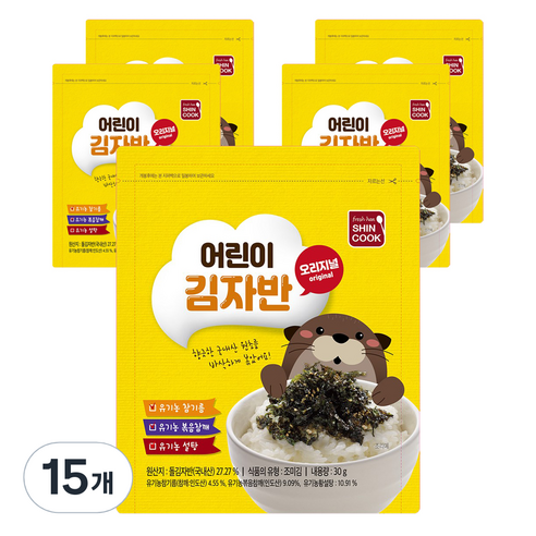 신쿡 어린이 김자반 오리지널, 30g, 15개