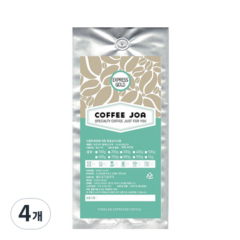 COFFEEJOA EXPRESS GOLD 분쇄 커피, 에스프레소 모카포트(가정용), 500g, 4개