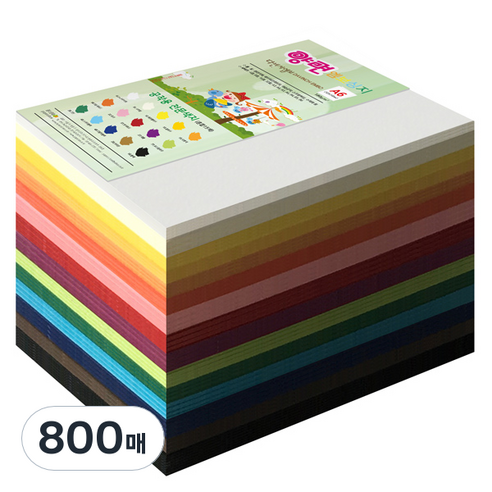 종이문화 색상지 다빈치엠보 180g 15색 혼합 색상, A6, 800매