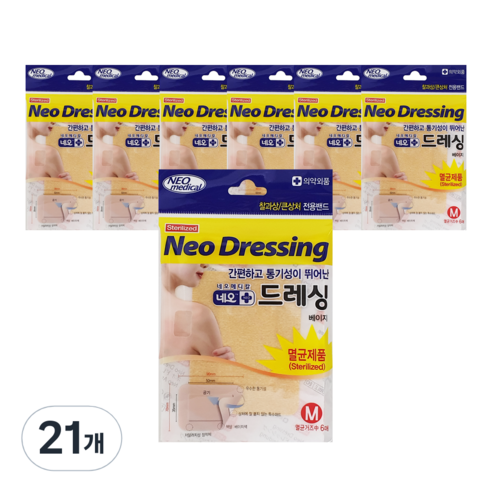 네오 드레싱 멸균 거즈밴드 베이지 6p, 6개입, 21개