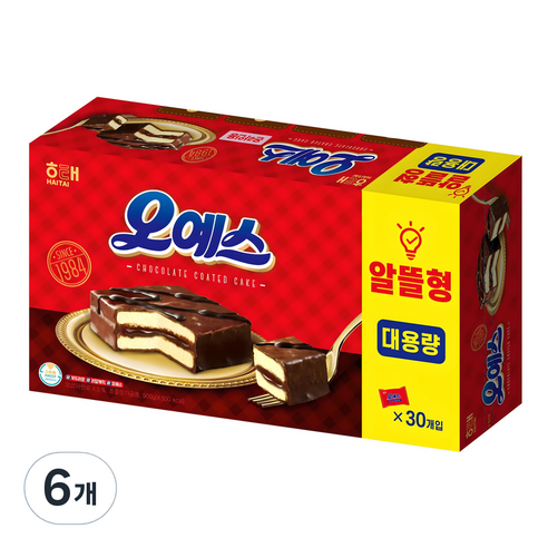 해태제과 오예스 30p, 900g, 6개