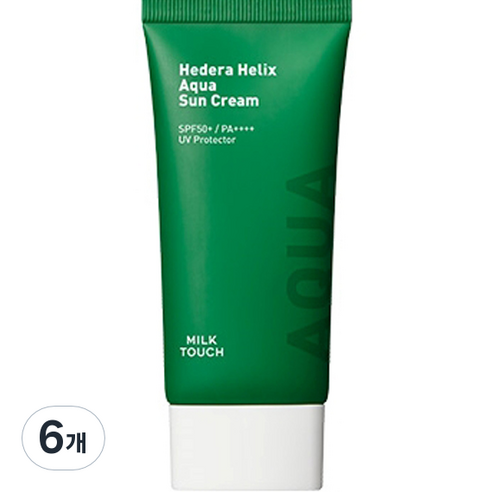 밀크터치 서양송악 아쿠아 선크림 SPF50+ PA++++, 50ml, 6개