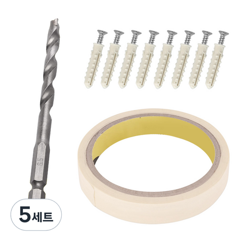 스텐레스 나사피스 8p + 육각 콘크리트 비트 6.5m + 마스킹테이프 15m, 5세트