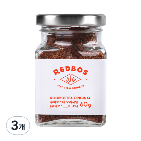 레드보스 루이보스 원료 임산부 허브차 유리병, 60g, 1개입, 3개