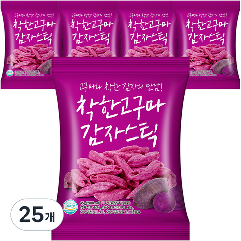 에이스엠앤티 착한 고구마 감자스틱, 45g, 25개