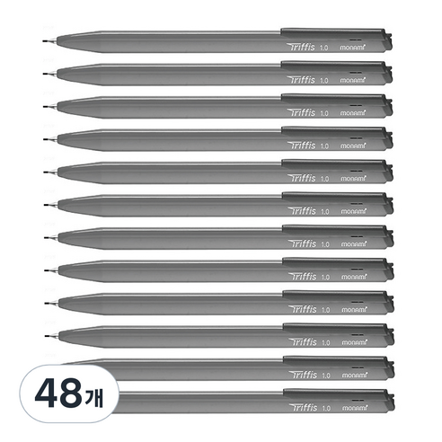 모나미 트리피스 1.0mm 삼각형 볼펜 48개 세트 – 블랙 
필기류