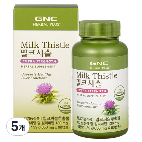 지앤씨 밀크시슬 650mg, 60정, 5개