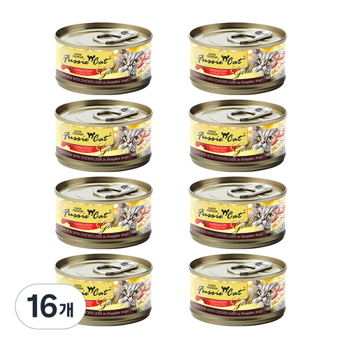 퍼시캣 전연령용 캣 슈퍼 프리미엄 주식캔, 80g, 닭+닭간, 16개