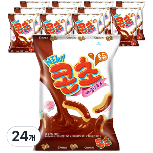 크라운 제과 크라운 콘초 66g, 24개