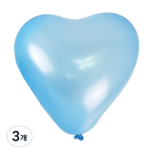 파티쇼 하트모양 풍선 펄 15cm 100p, 아주르, 3개