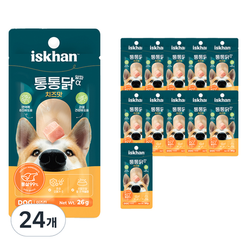 이즈칸 강아지 통통닭 치즈맛 알파 육포, 24개, 26g