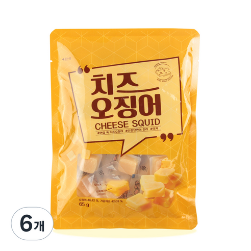 금한산업 치즈 오징어, 65g, 6개