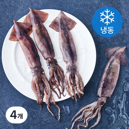 고소한 내장 한입 통찜용 오징어 4~7개입 (냉동), 500g, 4개