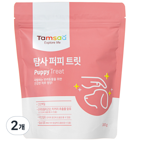 탐사 강아지 영양제 뉴트리션 트릿 퍼피 케어 300g, 퍼피케어, 혼합맛(쌀/귀리/연어/닭고기), 2개