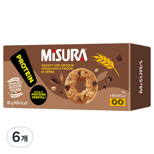 미주라 프로틴 오트밀 비스켓, 6개, 86g