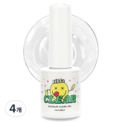 틸다 젤폴리쉬 젤네일 오버레이 클리어젤, 4개, 10ml