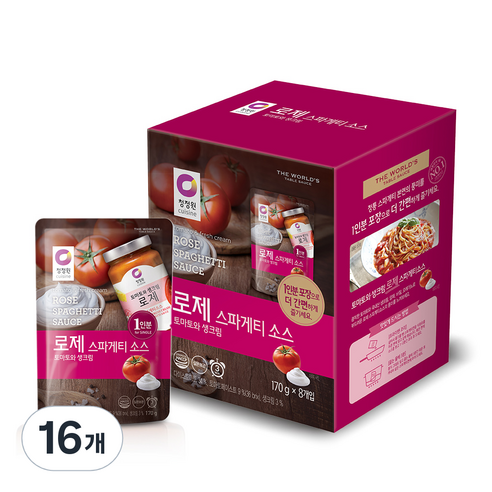 청정원 로제 스파게티소스, 170g, 16개