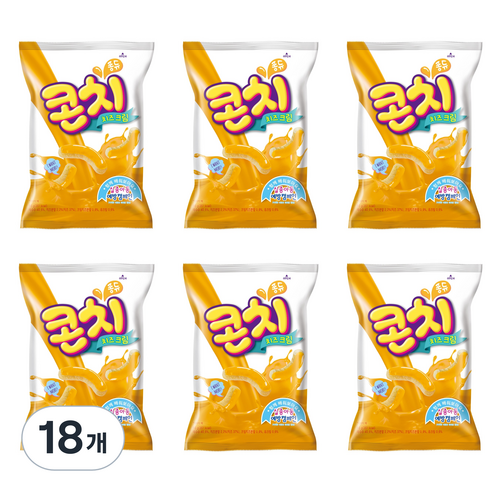크라운 콘치 크림치즈 과자, 66g, 18개
